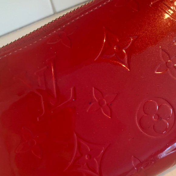 Louis Vuitton Glossy Red Embossed Pouch - Picture 2 of 7
